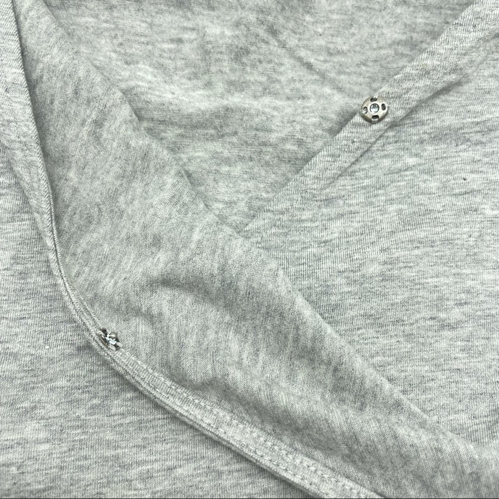 2X AnyBody Regular Cozy Knit V Neck Surplice Jumpsuit Plus Heather Grey - Picture 11 of 13